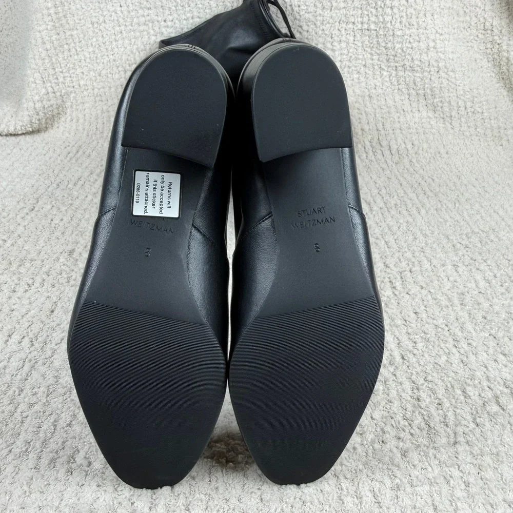 Stuart Weitzman Genna 60 City Boot Black Leather Size 8 B Orig-$895 NWOB